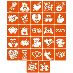 Набір трафаретів для біо-тату Fresh Tattoo Love Story love-story_5x5_27_1, 27 трафаретів