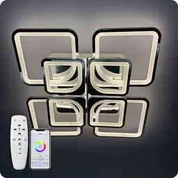 Люстра світлодіодна 517 Dlight 3color з пультом 190Вт Хром (01919)
