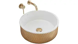 Умивальник Rea Helen 42,5x42,5 gold white (REA-U6978), Матова