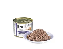 Вологий корм Brit VetDiet Gastrointestinal-Low Fat для собак із проблемами травлення, зі зниженим вмістом жиру, з тунцем та ягням, 200 г - мініатюра 2