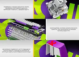 Механічна ігрова клавіатура HATOR HK-75-WV Hellyberry Switch USB White-Violet - мініатюра 9