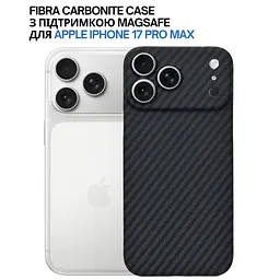 Чохол до мобільного телефона BeCover FIBRA Carbonite MagSafe Apple iPhone 17 Pro Max Black (715410) - мініатюра 6