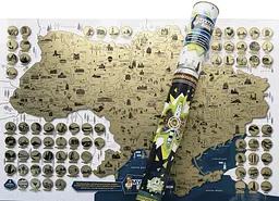 Скретч карта подорожей Україною My Map Ukraine та патріотичний плетений браслет - мініатюра 3