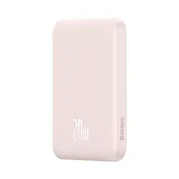 Магнітний портативний павербанк з бездротовою зарядкою Baseus Magnetic 20 W 6000 mAh для iPhone рожевий - мініатюра 3