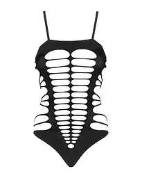 Бодістокінг із поперечними вирізами Obsessive B122 teddy S/M/L, чорний - мініатюра 5