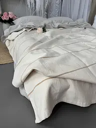 Покривало Zeintex Eco Linen бежеве 200х230 см - мініатюра 6