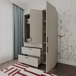 Шафа для одягу Doros Торн Кашемір 3 ДСП/3Ш (полиці) 135х51.6х200 (44900498) - мініатюра 8