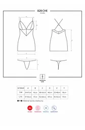 Еротична сорочка та стрінги, L/XL (чорний) Obsessive 828-CHE-1 chemise - мініатюра 3