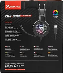 Ігрова гарнітура Xtrike Me GH-516 USB 7.1 RGB Black (GH-516) - мініатюра 9