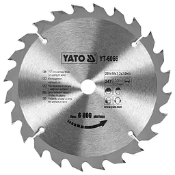 Диск пиляльний победітовий по дереву YATO 205х18х3.2x2.0 мм (YT-6066)