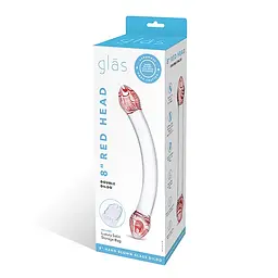Скляний фалоімітатор Glas Red Head 25.5 см прозорий - мініатюра 5