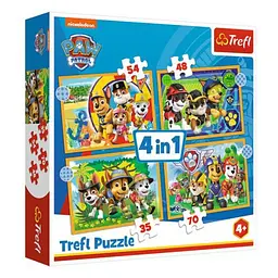 Пазли 4в1 "Відпочинок. Nickelodeon. Щенячий патрул патруль" 34395 Trefl, в коробці (5900511343953)