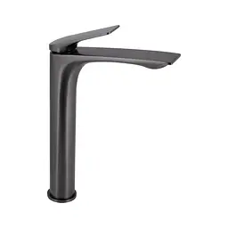 Змішувач для умивальника Qtap Vlasta New високий QTVLA269GMB45653 Gunmetal Black PVD Шліфований чорний хром