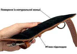 Манжета EasyFit F10 для тяги на тренажері (шкіра) коричнева - мініатюра 5