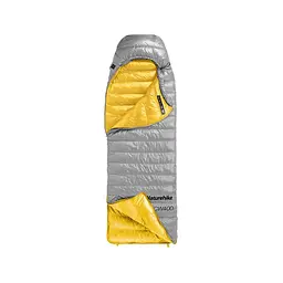 Спальник Naturehike CW400 L (NH18C400-D) з натуральним пухом жовто-сірий