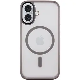TPU+PC чохол Metal Buttons with MagSafe для Apple iPhone 16 (6.1) Сірий / Grey