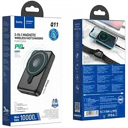 Зовнішній акб бездротовий Hoco Q11 Expressar 3-in-1 magnetic fast charging 10000mAh чорний 6931474777782 - мініатюра 3