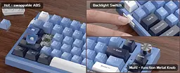Клавіатура MageGee SKY 81 RGB Blue Whale Switch (6971969727922) Prussian Blue (G-000003953) - мініатюра 10