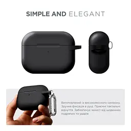 Силіконовий чохол для навушників Apple AirPods Pro 2 2022, Hang Case, чорний, ультратонкий захисний кейс товщиною 2 мм, захист від подряпин, пилу та ударів, компактний, з карабіном для кріплення, ArmorStandart (ARM68601) - мініатюра 2