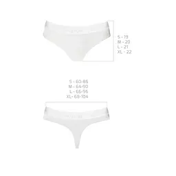 Трусики-бразиліана з бавовни Passion PS005 PANTIES XL, white - мініатюра 6
