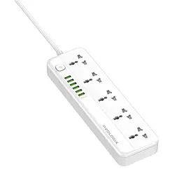 Мережевий фільтр-подовжувач ProLogix Premium PRSC5614W, 5 розеток, 6 USB AUTO ID, 2 м - мініатюра 1