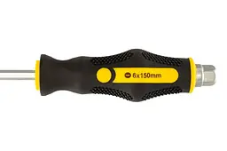 Викрутка ударна шліцева плоска Mastertool SL6 x 150мм HEX 49-6615 - мініатюра 5