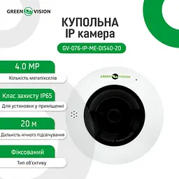 Купольна IP камера GV-076-IP-ME-DIS40-20 (360) POE - мініатюра 8