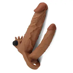 Насадка на пеніс Lovetoy Pleasure X-Tender Series, 19.8 см (коричневий) - мініатюра 5