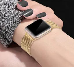 Міланський сітчастий ремінець Primo для Apple Watch 38 мм, 40 мм, 41 мм Gold - мініатюра 5