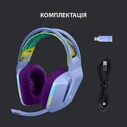 Бездротова гарнітура Logitech G733 Lightspeed Wireless RGB Liliac (981-000890) - мініатюра 6