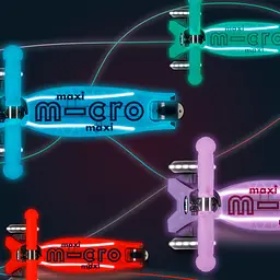 Самокат дитячий Micro Maxi Deluxe Glow LED Plus 3-колісний червона аура (MMD379) - мініатюра 7