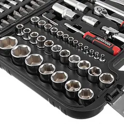 Набір інструментів, 1/2" + 1/4", Cr-V, 94 од., головки: 4-32 мм, кейс Storm Intertool ET-8094 - мініатюра 5