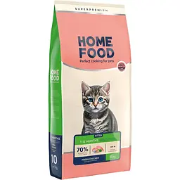 Сухий корм для кошенят Home Food з куркою 10 кг