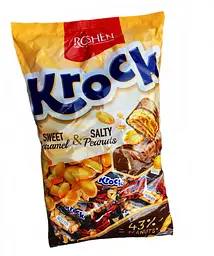 Цукерки Roshen Krock з арахісово-карамельною пастою 1 кг