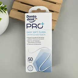Зубна нитка Dontodent PRO+ Easy Soft Floss 50 шт для брекетів, мостів і великих міжзубних проміжків
