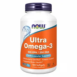 Омега-3 Now Foods Ultra Omega-3 Fish Oil високої концентрації 180 softgels