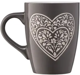 Чашка Ardesto Heart, 330 мл, темно-сірий (AR3467DGR) - мініатюра 3