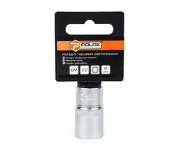 Головка торцева Polax автомобільна шестигранна 16 мм, 1/2", Polax (25-089) - мініатюра 2