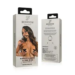 Затискачі для сосків з кляпом Bedroom Fantasies Nipple Clamps & Silicone Gag Ring - мініатюра 7