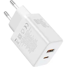 Мережевий зарядний пристрій Baseus Cube Baseus Cube 30W USB-A + USB-C Moon White (P10111404213-00) [132864] - мініатюра 4