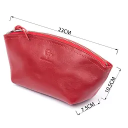 Жіноча косметичка зі шкіри Amelin Grande Pelle 11303 червона - мініатюра 3