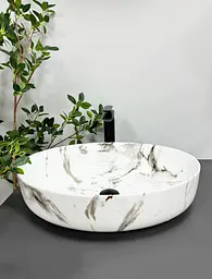 Умивальник VBI Udine carrara shiny gloss накладний VBI-012101, Мармур - мініатюра 2