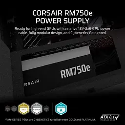 Блок живлення Corsair RM750e 750W 80+ Gold (CP-9020295-EU) - мініатюра 10