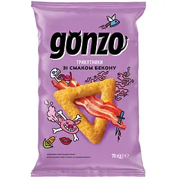 Кукурудзяні трикутники Gonzo зі смаком бекону 70 г