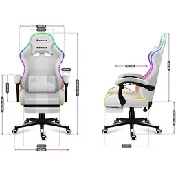 Комп'ютерне крісло Huzaro Force 4.7 RGB White - мініатюра 8