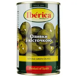 Оливки Iberica зеленые с косточкой 300 г