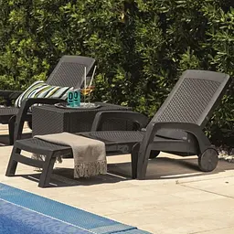 Шезлонг пластиковий Bica Miami, коричневий - мініатюра 9