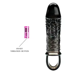 Насадка на пеніс Pretty Love Penis Sleeve Cecelia 18.5 см чорний - мініатюра 6