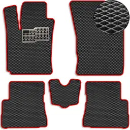 Килимки в салон EVA для Hyundai Getz 2005-2008 з підп'ятником Чорні-Червоний кант 5 шт