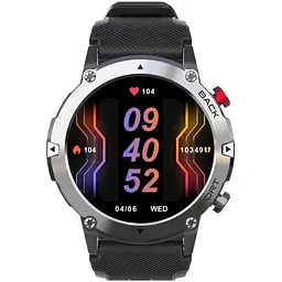 Смарт-годинник Lemfo LF26MAX силіконовий ремінець Silver Black (16361-hbr) - мініатюра 2